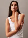 Calvin Klein REFINED COTTON SCOOP Kadın Beyaz T-Shirt