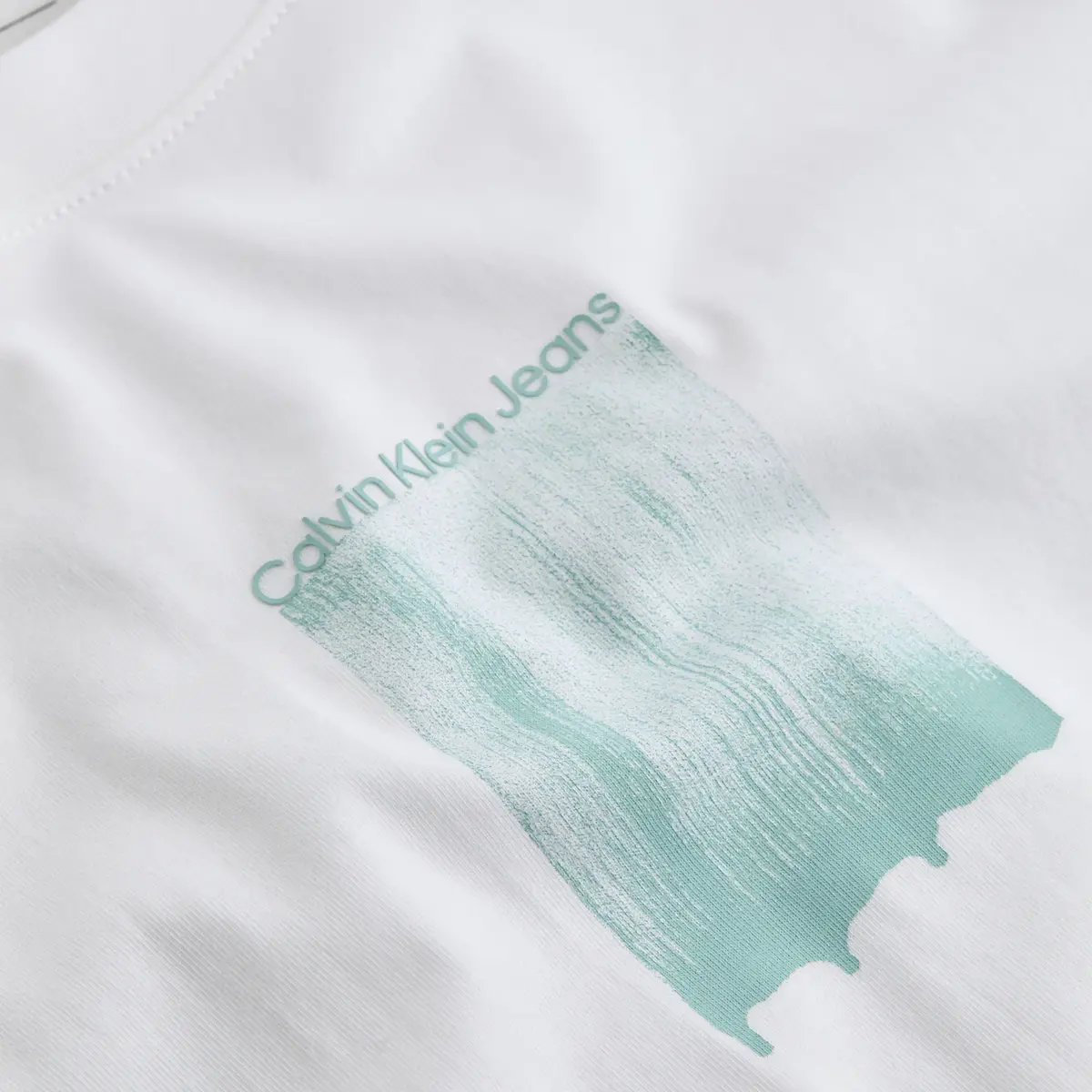 Calvin Klein BRUSH STROKE GRAPHIC, YAF Beyaz Erkek T-Shirt & Polo