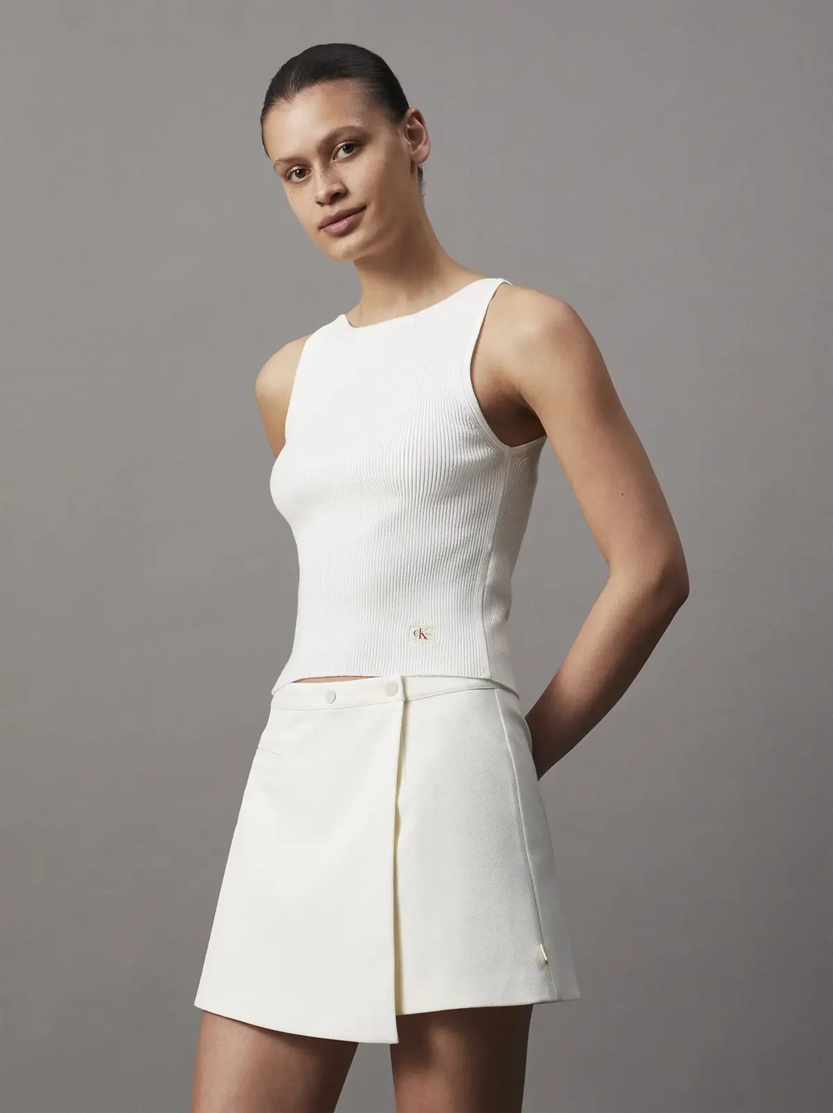 Calvin Klein WRAP SKIRT, YBI Krem Kadın Elbise-Etek