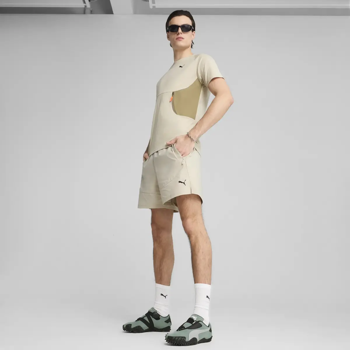 Puma PUMATECH Pocket Tee Bej Erkek T-Shirt