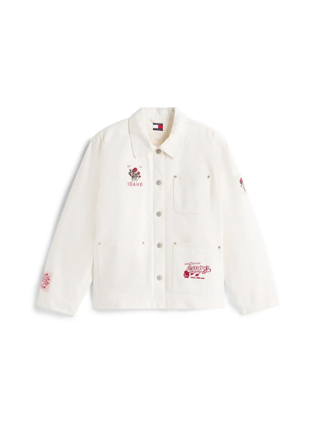 Tommy Hilfiger TJW GRAPHIC CHORE JA, YBH Beyaz Kadın Kot Ceket