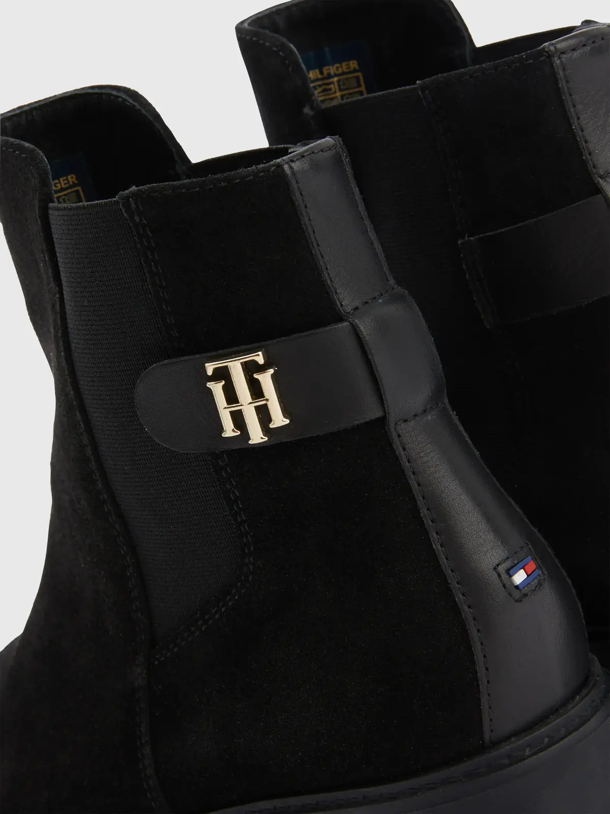 Tommy Hilfiger TH SUEDE FLAT BOOT Kadın Siyah Bot