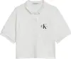 Calvin Klein MONOGRAM PIQUE POLO Kadın Beyaz T-Shirt