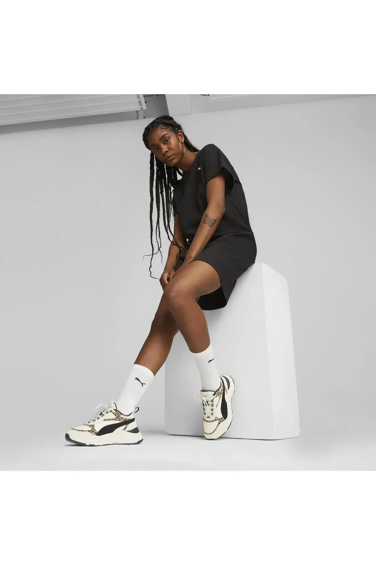 Puma HER Shortsleeve Dress Siyah Kadın Elbise