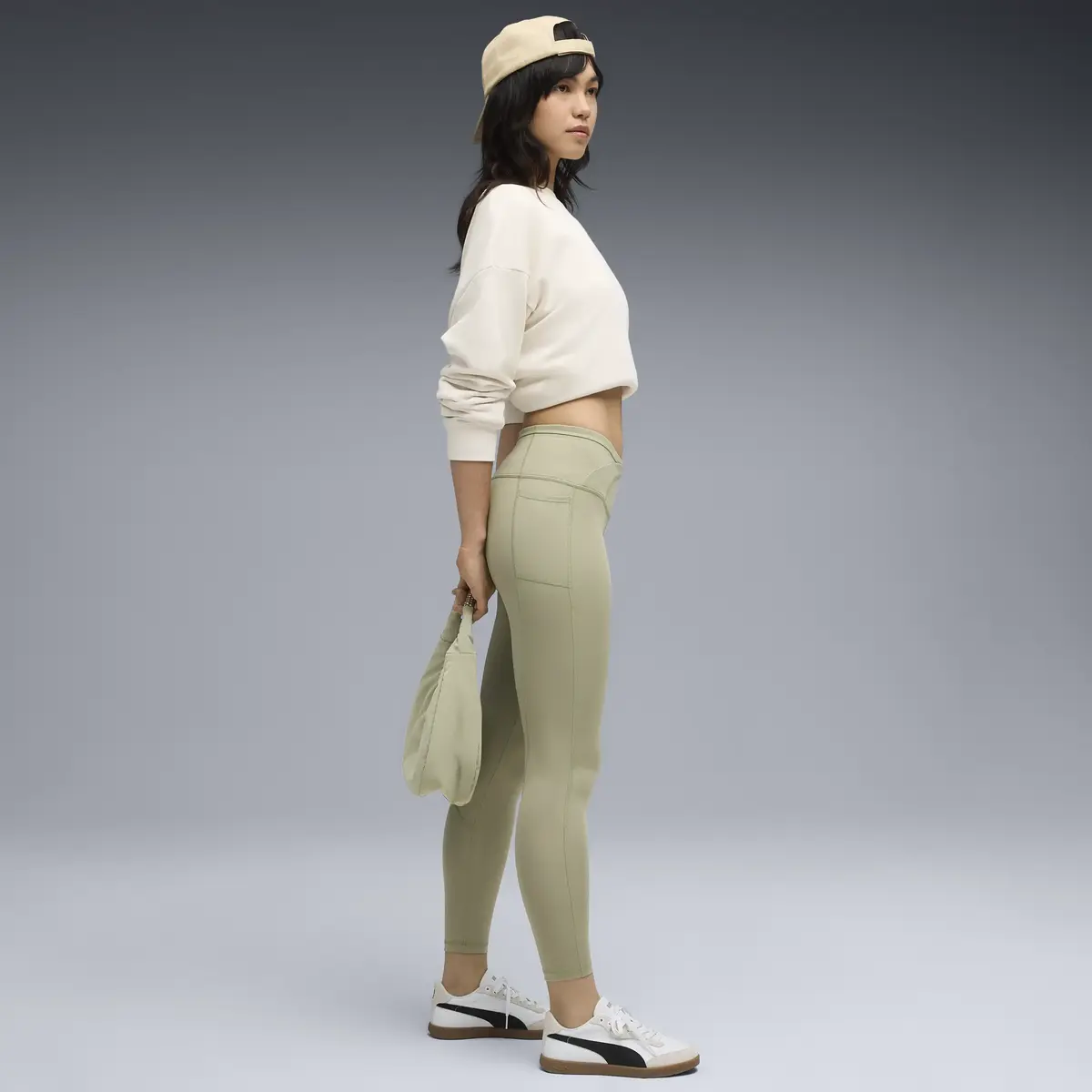 Puma EVOSTRIPE High-Waist Tights Yeşil Kadın Tayt