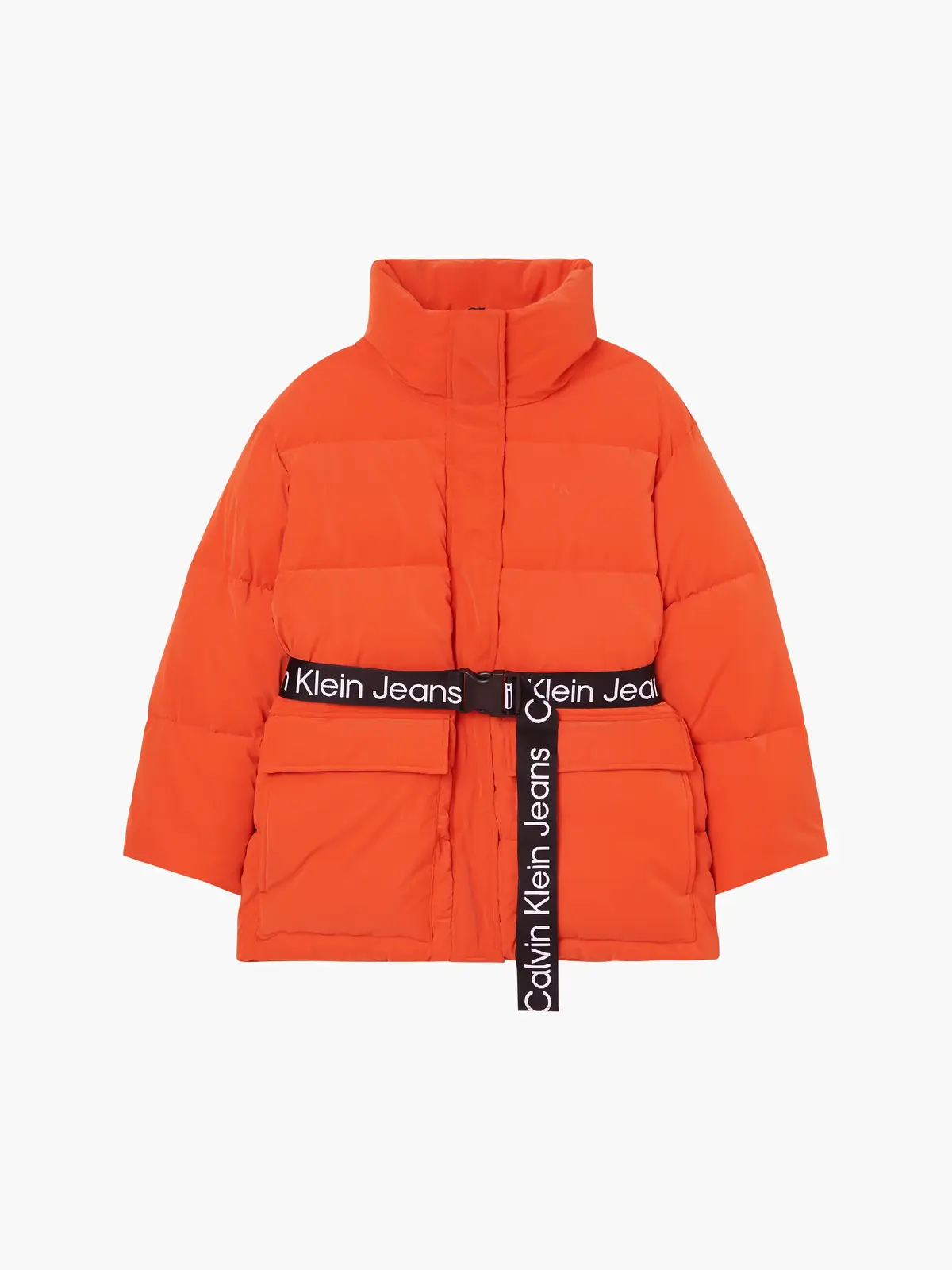 Calvin Klein SOFT TOUCH BELTED PU Kadın Turuncu Şişme Mont