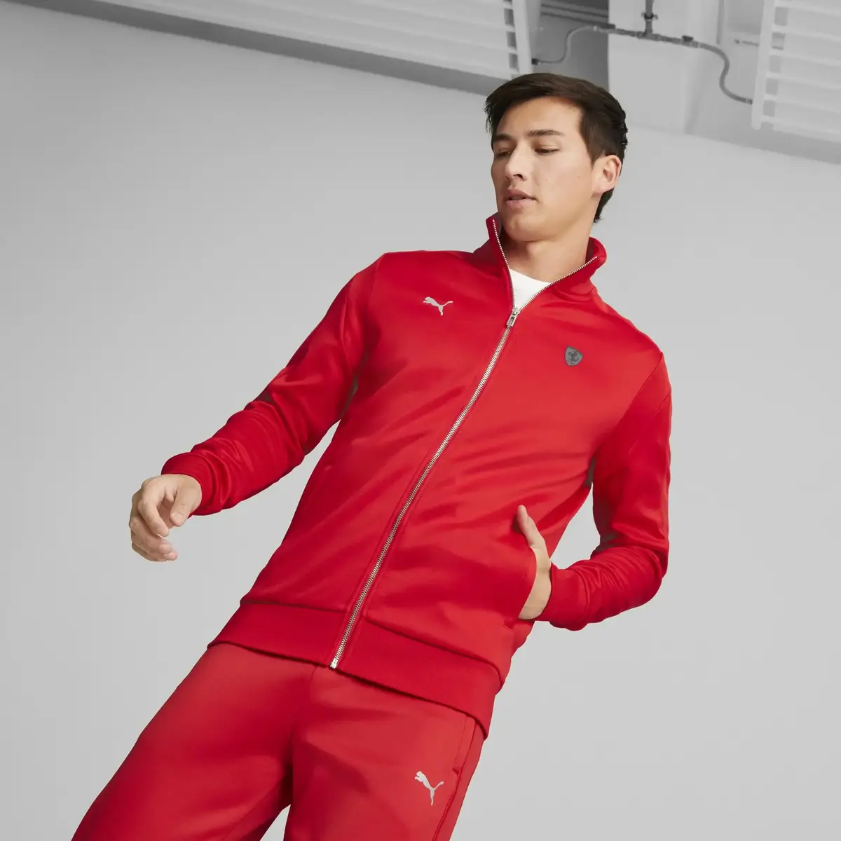 Puma Ferrari Style MT7 Jacket Rosso Kırmızı Erkek/Unisex Fermuarlı Sweatshirt