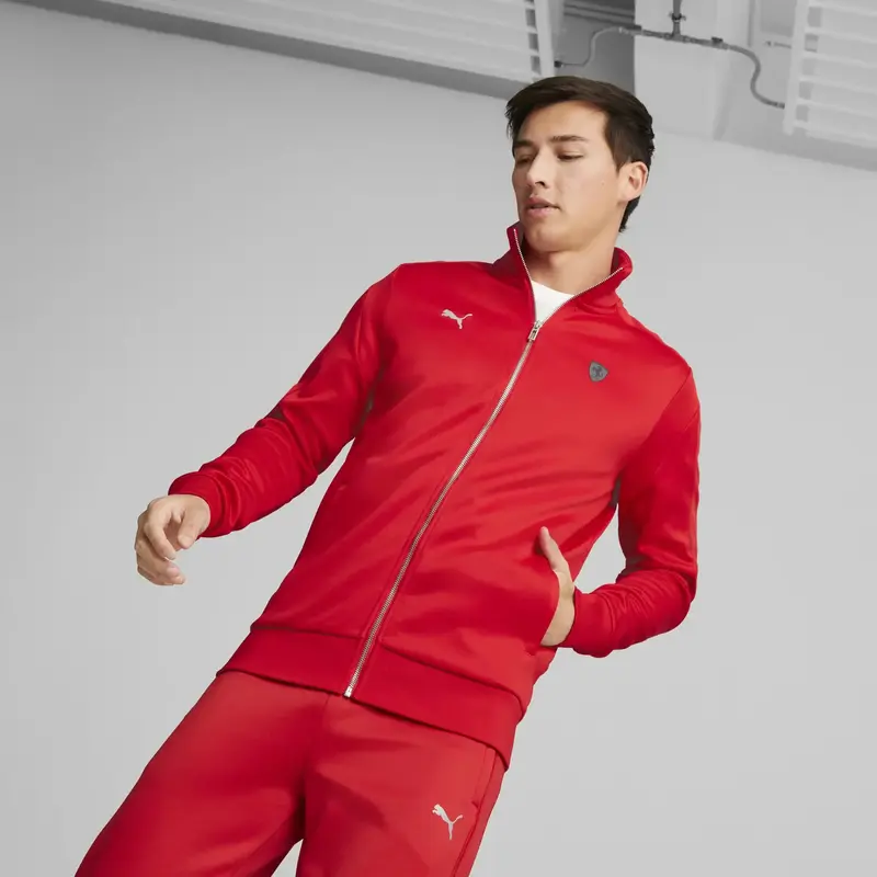 Puma Ferrari Style MT7 Jacket Rosso Kırmızı Erkek/Unisex Fermuarlı Sweatshirt