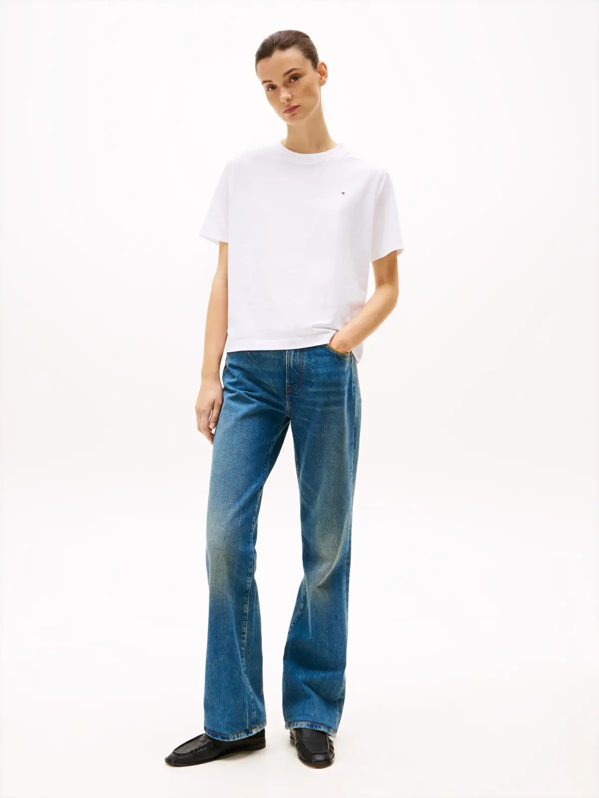 Tommy Hilfiger MODERN RELAXED C-NK Erkek Beyaz T-Shirt