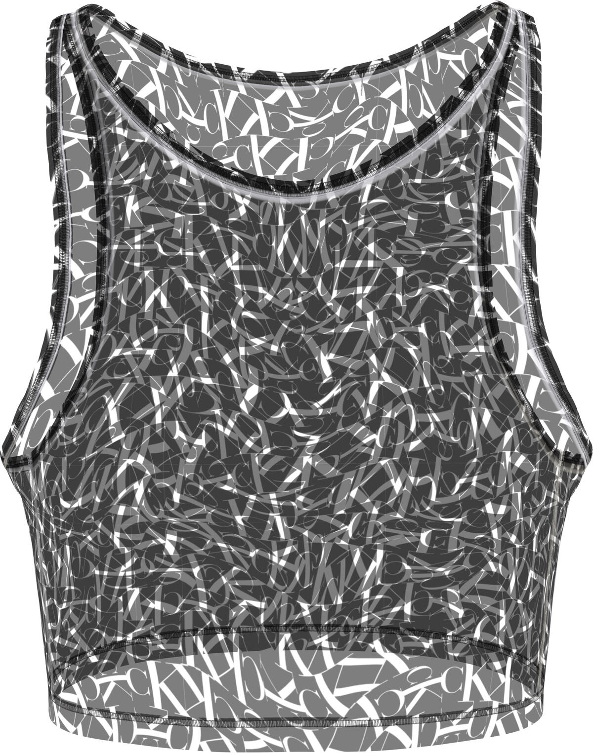 Calvin Klein TANK-MESH-PRINT Kadın Siyah Tank