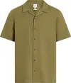Calvin Klein LINEN COTTON CUBAN S, LHT Yeşil Erkek Gömlek