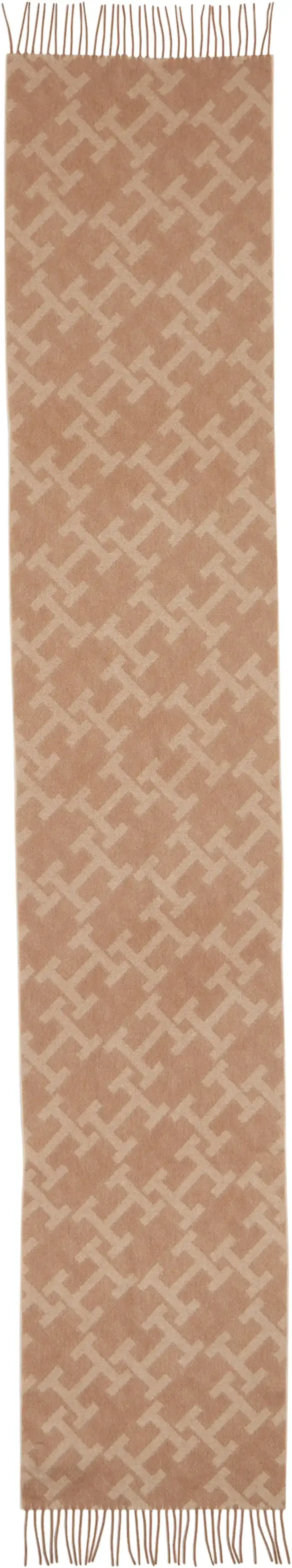 Tommy Hilfiger TH MONOGRAM SCARF Erkek Kahverengi Atkı