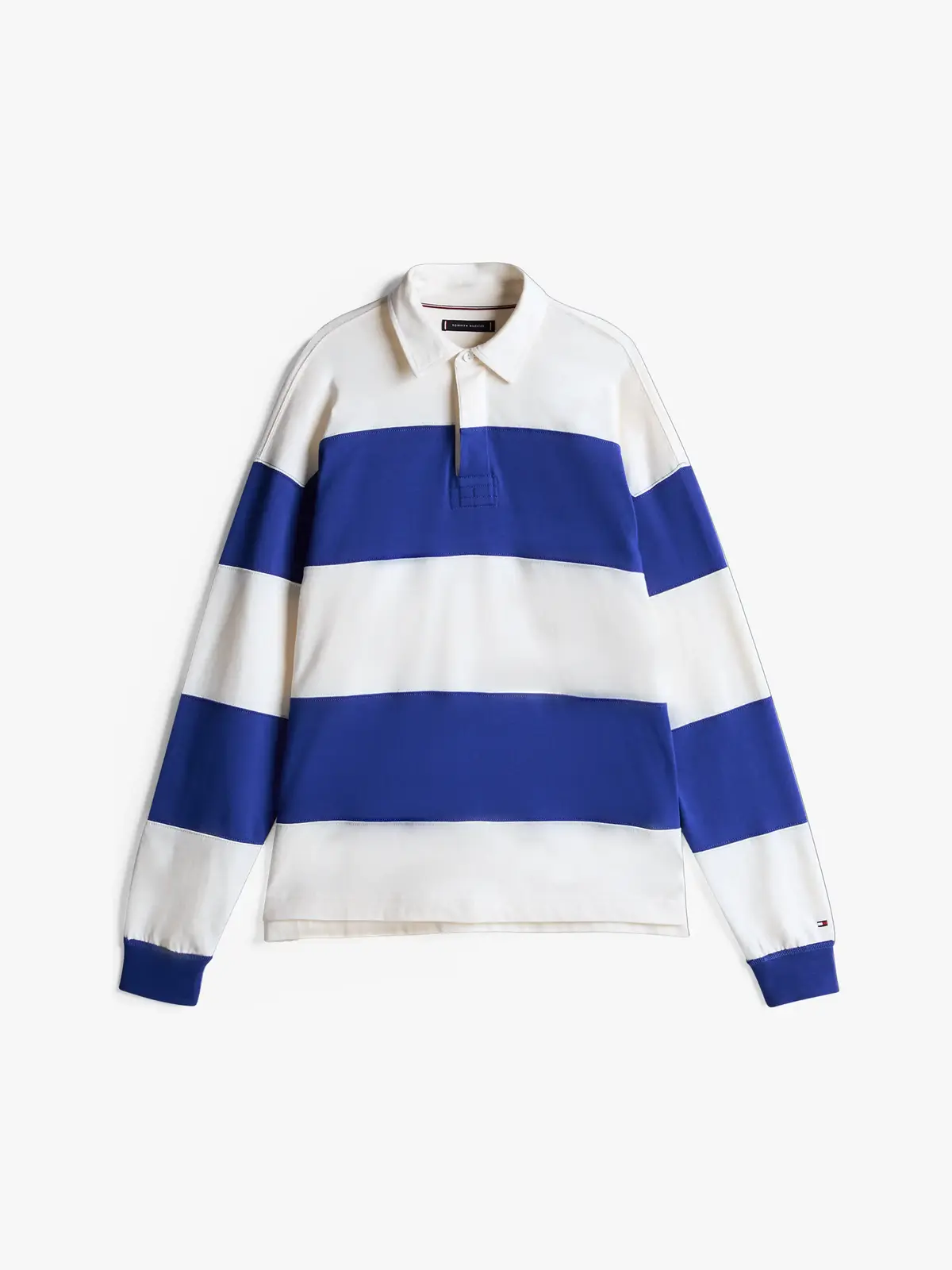 Tommy Hilfiger BLOCKING RUGBY SHIRT Erkek Mavi Polo Sweatshirt