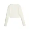 Puma CLASSICS Ribbed LS Shirt Kadın Bej Sweatshirt