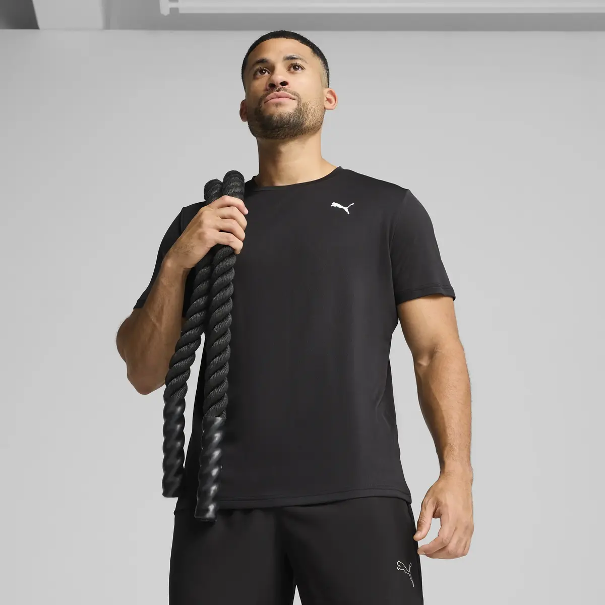 PUMA M TAD Ess Poly Texture Tee Siyah Erkek T-Shirt