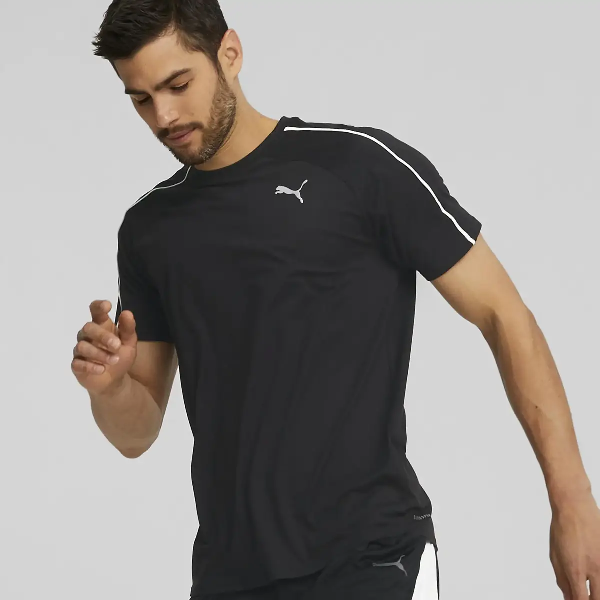 Puma Traın Cloudspun Ss Tee Siyah Erkek Koşu Ve Performans T-Shirt