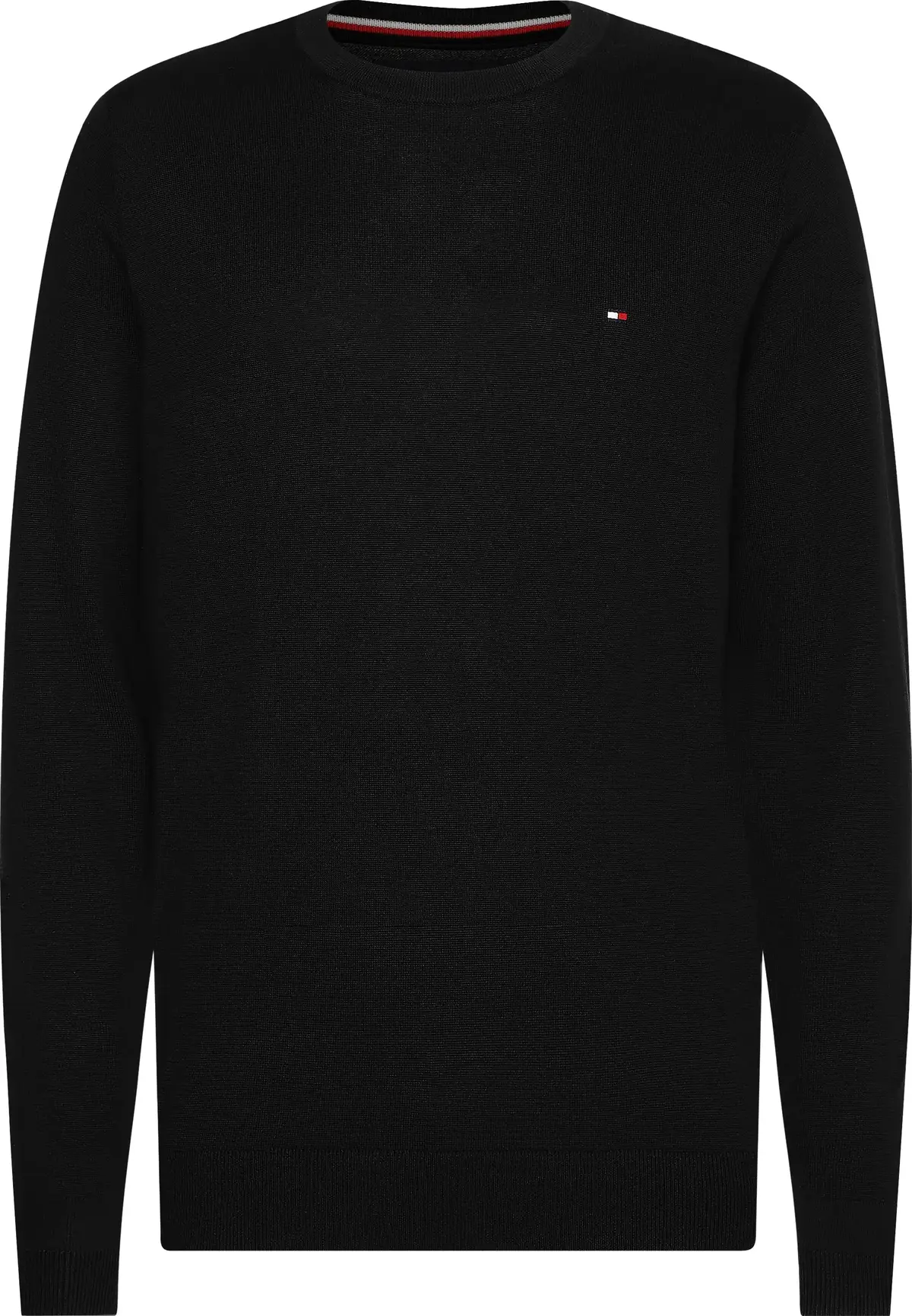 Tommy Hilfiger CORE COTTON-SILK CNE Erkek Siyah Kazak