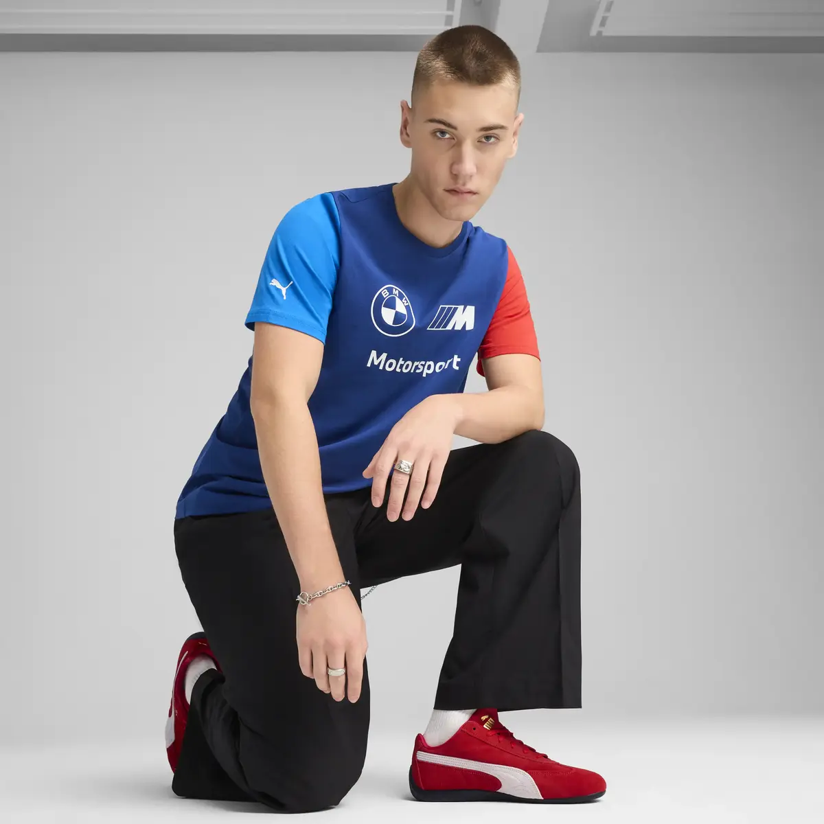 Puma BMW MMS ESS Logo Tee Mavi Erkek T-Shirt & Polo