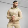 Puma EVOSTRIPE Full-Zip Hoodie Bej Erkek Sweatshirt