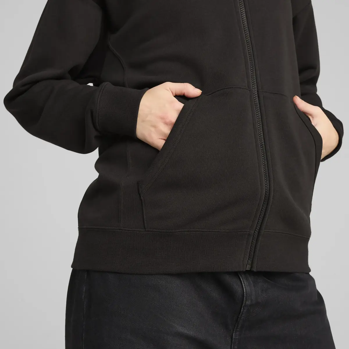 PUMA CLASS Full-Zip Hoodie Siyah Kadın Fermuarlı Ceket
