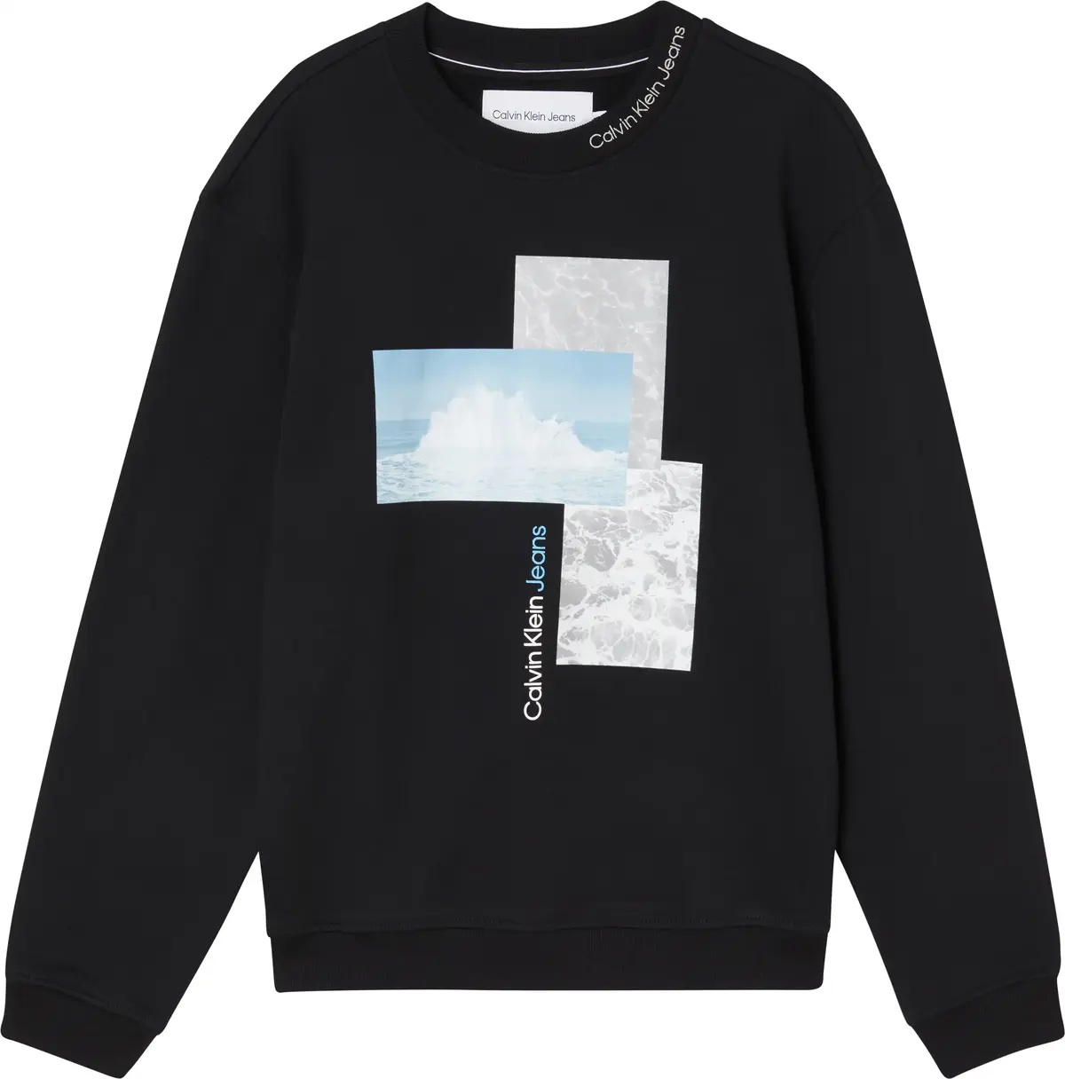 Calvin Klein SPLASH PHOTOPRINT CR Erkek Siyah Sweatshirt