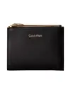 Calvin Klein FOIL LOGO DBL ZIP CA Siyah Fermuarlı Kadın Cüzdan