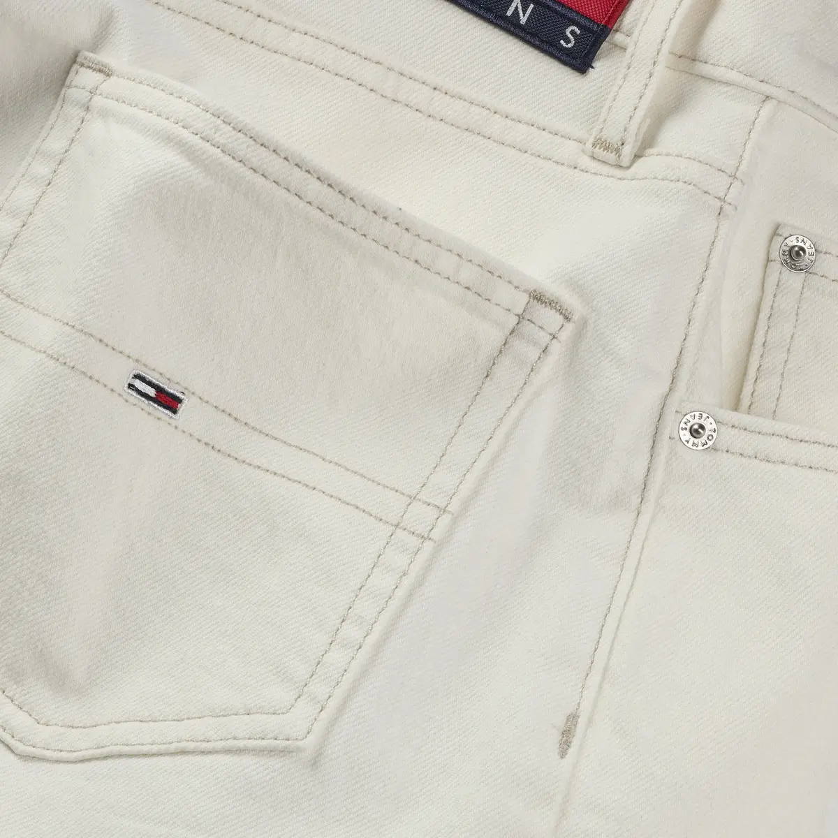 Tommy Hilfiger MOM JEAN UH TPR BI4, 1CE Krem Kadın Jean Pantolon