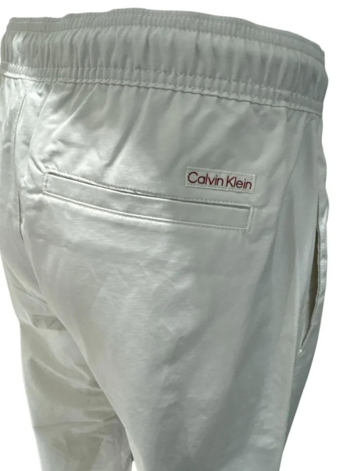 Calvin Klein COTTON NYLON PARACHU, GNA, S Beyaz Erkek Paraşüt Pantolon