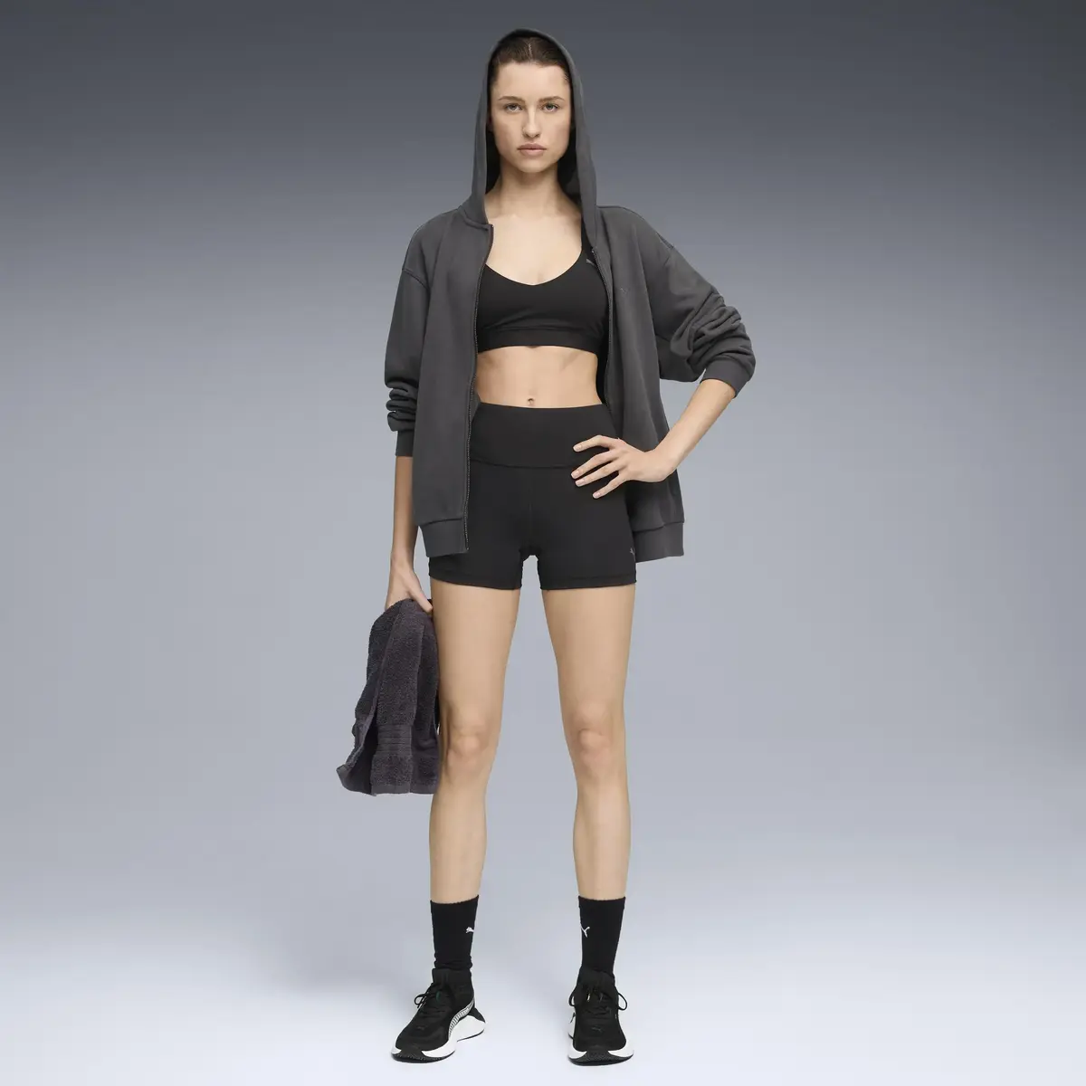 Puma W PUMA SHAPE SHORT TIGHT 4" Siyah Kadın Şort Tayt