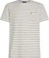 Tommy Hilfiger COTTON LINEN STRIPE, 0FA Krem Erkek T-Shirt & Polo