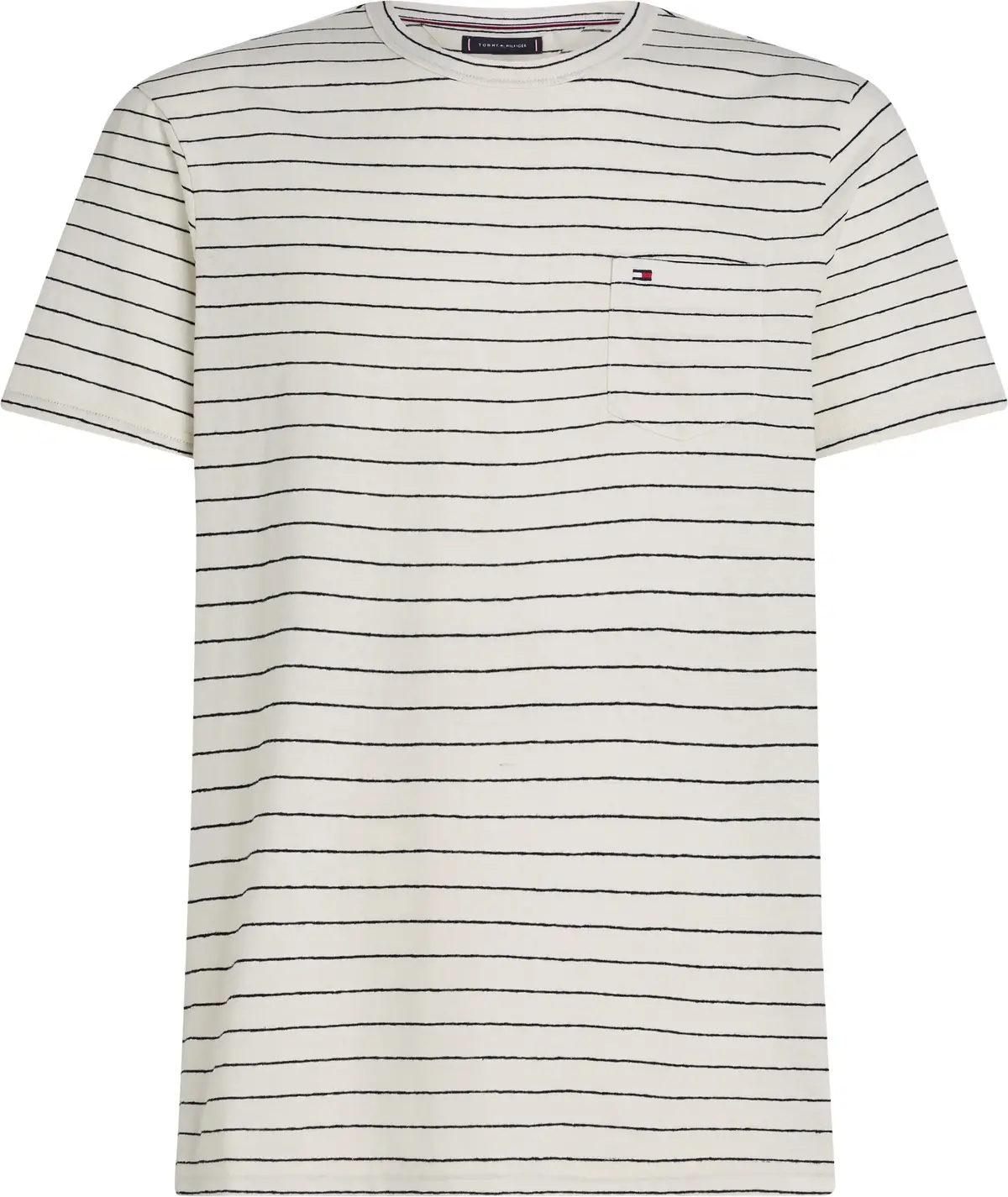 Tommy Hilfiger COTTON LINEN STRIPE, 0FA Krem Erkek T-Shirt & Polo