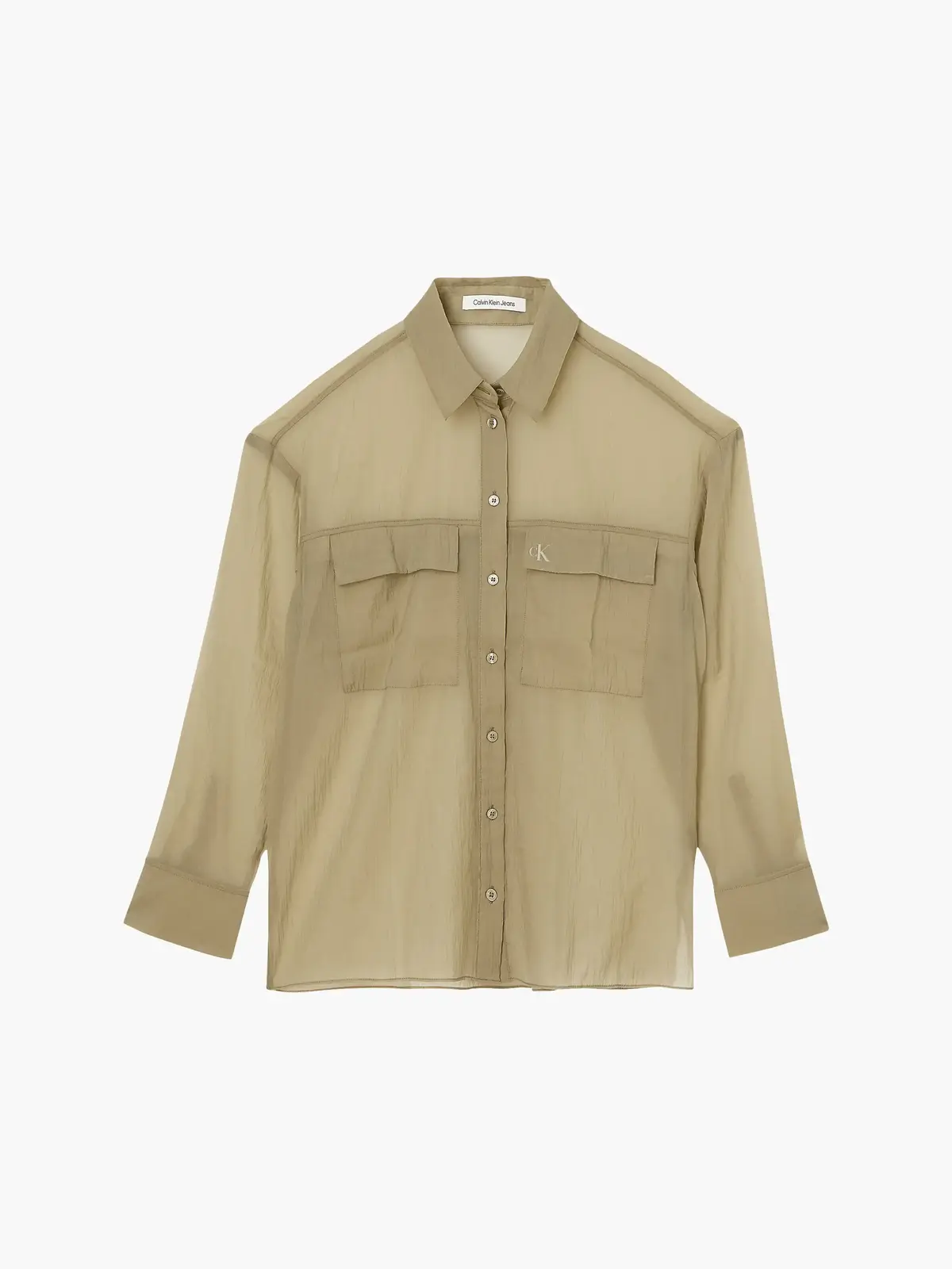 Calvin Klein SHEER CHIFFON SHIRT Kadın Gri Gömlek