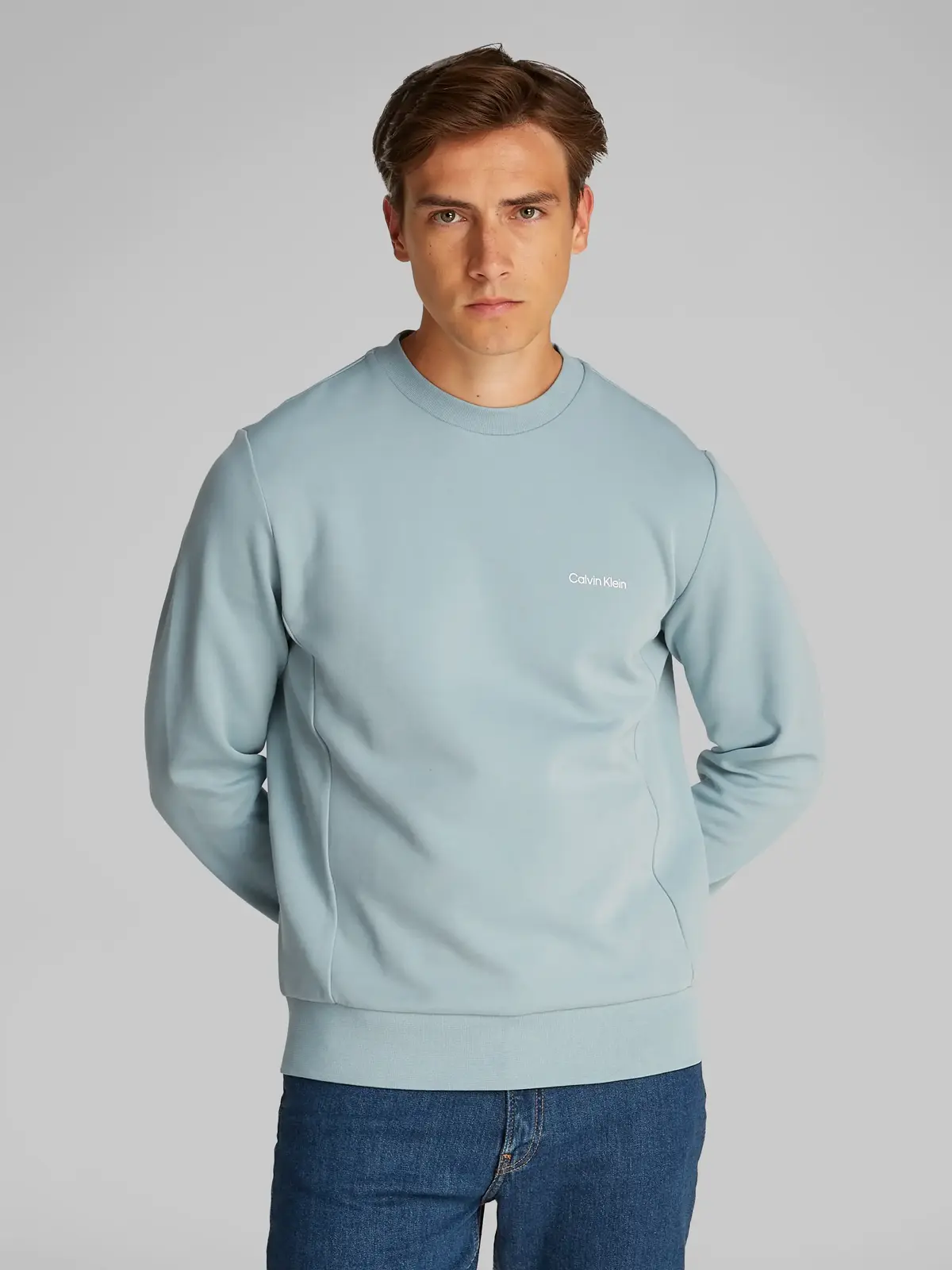 Calvin Klein MICRO LOGO REPREVE Mavi Erkek Sweatshirt