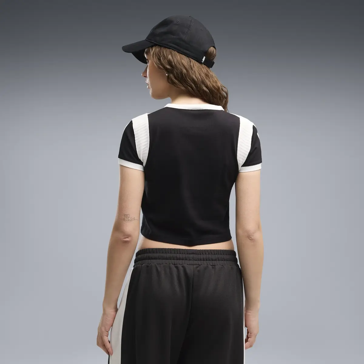Puma Graphic Ringer Baby Tee Siyah Kadın T-Shirt