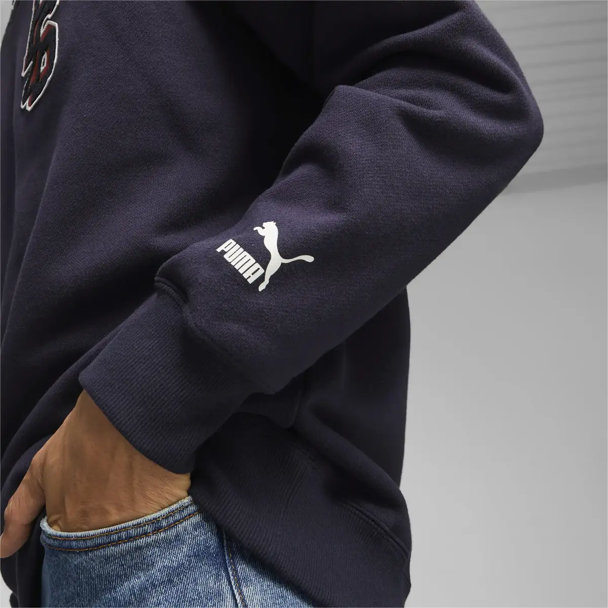 PUMA X STAPLE V-Neck Crew Lacivert Erkek Sweatshirt