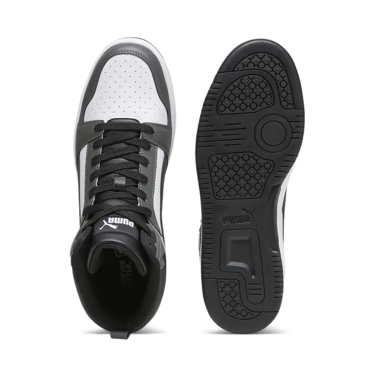 Puma Rebound v6 Beyaz-Gri Erkek Bilekli Günlük Spor Ayakkabı