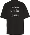 Calvin Klein SS CKJ LOGO TEE, UB1 Siyah Kadın T-Shirt & Polo