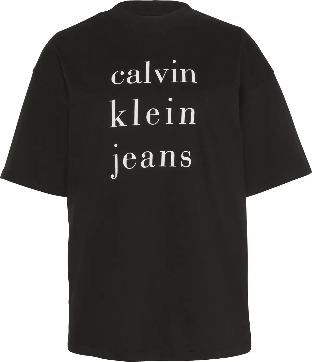 Calvin Klein SS CKJ LOGO TEE, UB1 Siyah Kadın T-Shirt & Polo