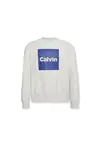 Calvin Klein LS PREMIUM FLEECE CA, V7L Beyaz Erkek Sweatshirt