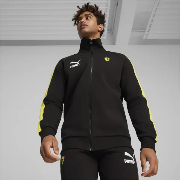 Puma Ferrari Race Iconic T7 Track Jacket Siyah Erkek Fermuarlı Ceket