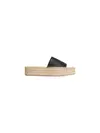 Calvin Klein FLATF ESPA MULE LTH Siyah Kadın Espadril Platform Deri Terlik