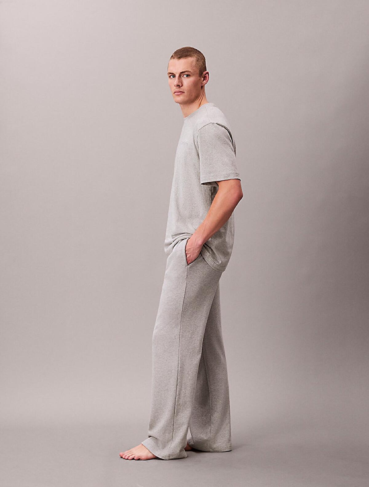Calvin Klein S/S CREW NECK Gri Erkek Pijama Üstü