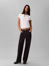 Calvin Klein SS SLIM FIT BABY MON, YAF Beyaz Kadın T-Shirt