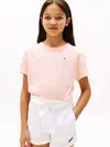 Tommy Hilfiger LINEN TEE SS, TKZ Pembe Kız Çocuk T-Shirt & Polo