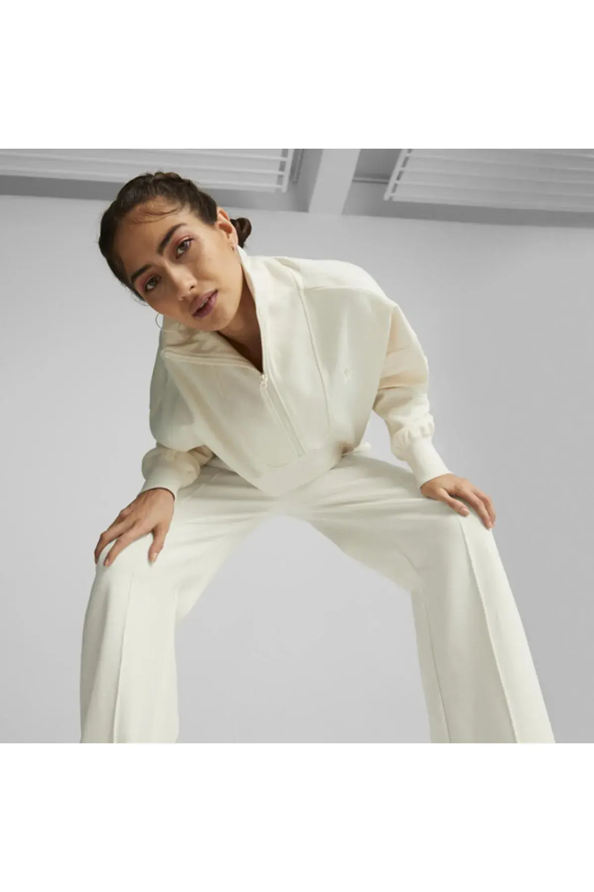 Puma Infuse Half Bej Kadın Yarım Fermuarlı Sweatshirt