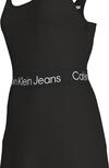 Calvin Klein RACERBACK LOGO ELAST Kadın Siyah Elbise
