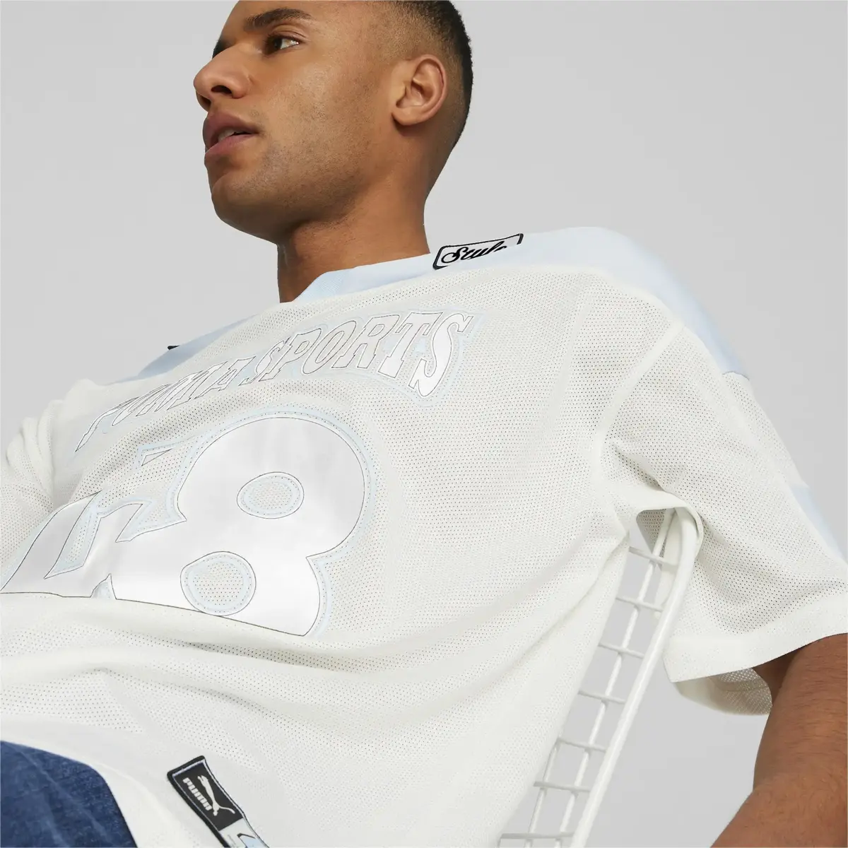 PUMA TEAM Sports Jersey Beyaz Erkek Futbol T-Shirt