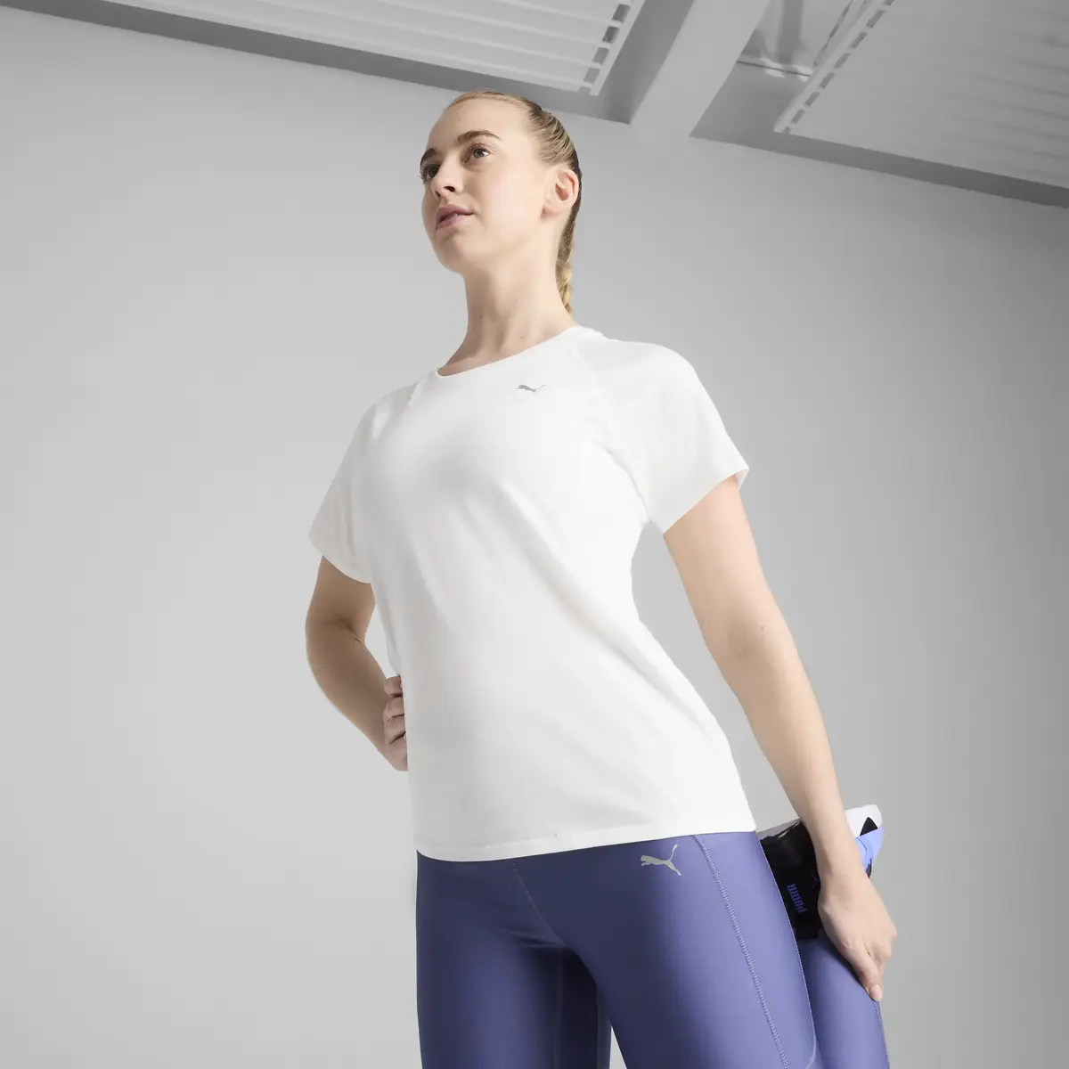 Puma RUN VELOCITY TEE TRI-BLEND Beyaz Kadın T-Shirt
