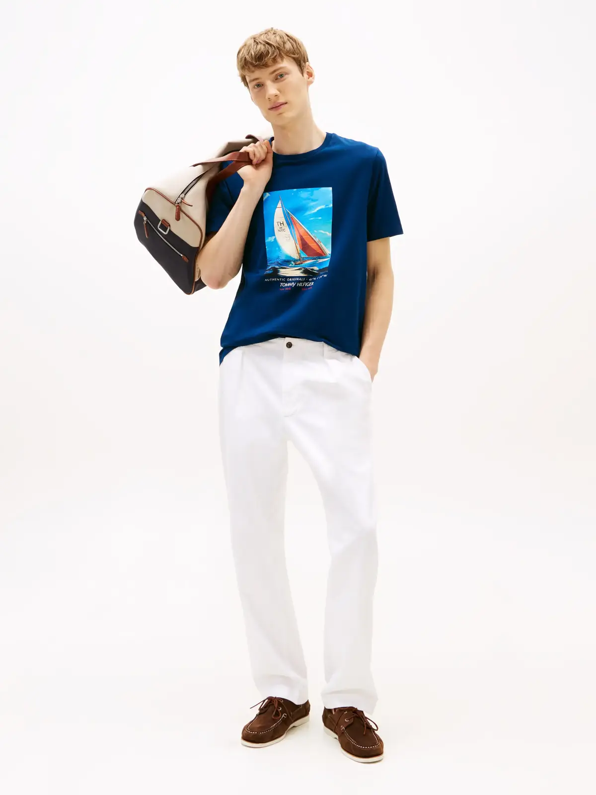 Tommy Hilfiger HILFIGER COLOR PHOTO, DAF Lacivert Erkek T-Shirt & Polo