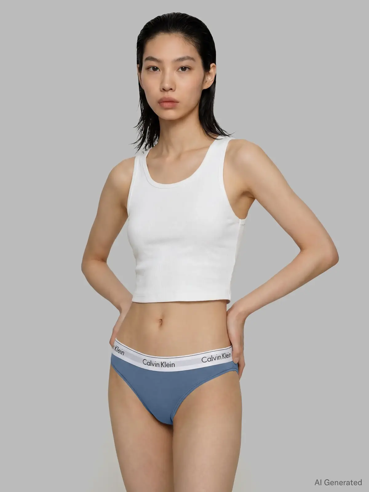 Calvin Klein THONG 2PK Mavi-Siyah 2li Paket